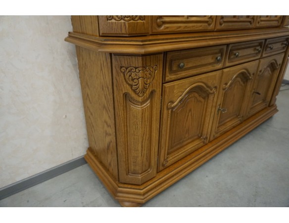 WITRYNA Z KOMODĄ DĘBOWA PODŚWIETLANA SUPER SZER. 185 CM