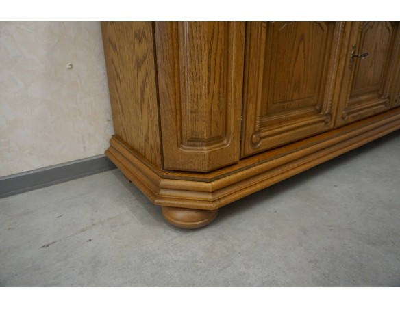 WITRYNA Z KOMODĄ DĘBOWA PODŚWIETLANA SUPER SZER. 185 CM