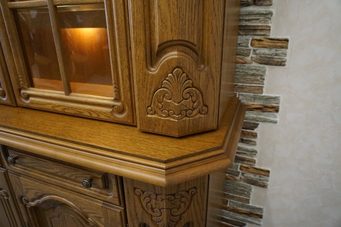 WITRYNA Z KOMODĄ DĘBOWA PODŚWIETLANA SUPER...