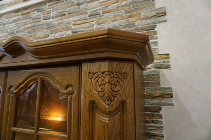 WITRYNA Z KOMODĄ DĘBOWA PODŚWIETLANA SUPER...