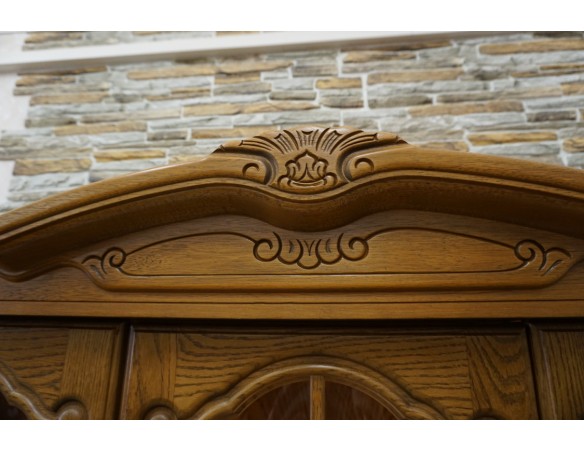 WITRYNA Z KOMODĄ DĘBOWA PODŚWIETLANA SUPER SZER. 185 CM