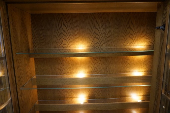 WITRYNA Z KOMODĄ DĘBOWA PODŚWIETLANA SUPER...