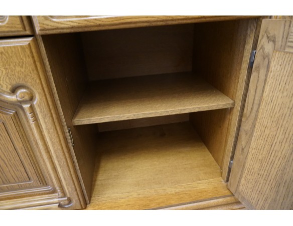 WITRYNA Z KOMODĄ DĘBOWA PODŚWIETLANA SUPER SZER. 185 CM