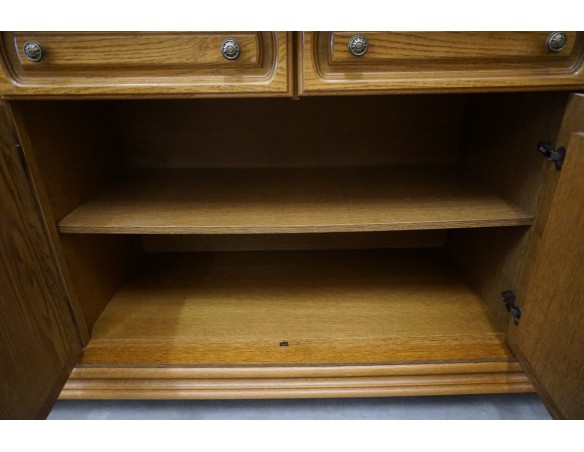 WITRYNA Z KOMODĄ DĘBOWA PODŚWIETLANA SUPER SZER. 185 CM