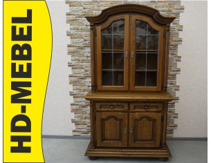 WITRYNA Z KOMODĄ DĘBOWA CIEMNA 4 DRZWIOWA SZER. 125 CM