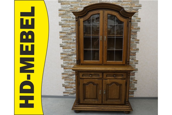 WITRYNA Z KOMODĄ DĘBOWA CIEMNA 4 DRZWIOWA SZER. 125 CM