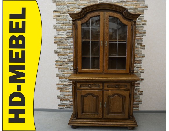 WITRYNA Z KOMODĄ DĘBOWA CIEMNA 4 DRZWIOWA SZER. 125 CM