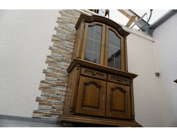 WITRYNA Z KOMODĄ DĘBOWA CIEMNA 4 DRZWIOWA SZER. 125 CM