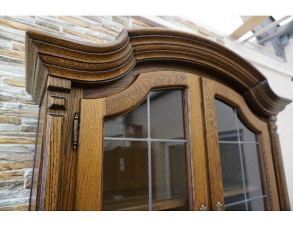 WITRYNA Z KOMODĄ DĘBOWA CIEMNA 4 DRZWIOWA SZER. 125 CM