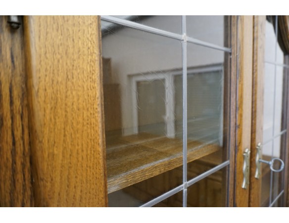 WITRYNA Z KOMODĄ DĘBOWA CIEMNA 4 DRZWIOWA SZER. 125 CM