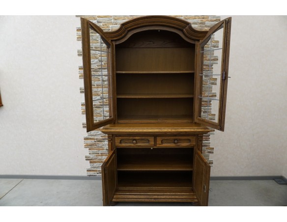 WITRYNA Z KOMODĄ DĘBOWA CIEMNA 4 DRZWIOWA SZER. 125 CM