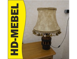 LAMPA STOŁOWA Z PIASTY DREWNIANEGO KOŁA