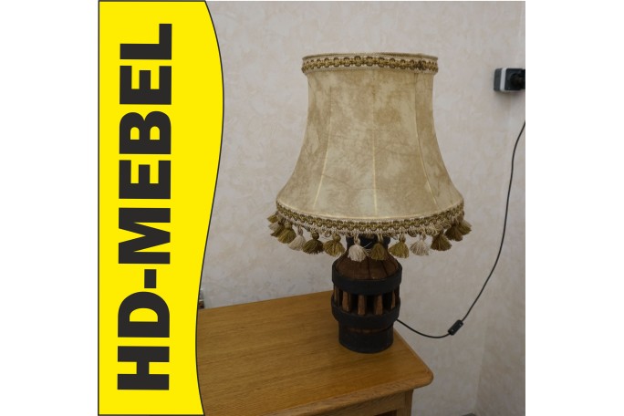 LAMPA STOŁOWA Z PIASTY DREWNIANEGO KOŁA