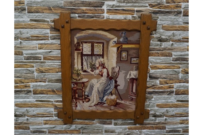 OBRAZ W DREWNIANEJ RAMIE SZER. 59 CM