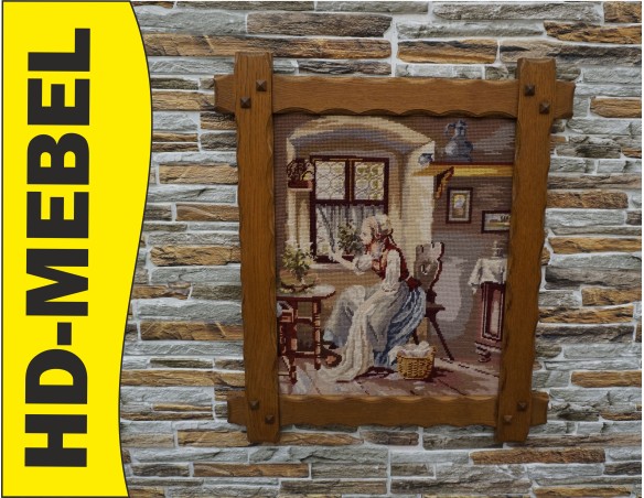 OBRAZ W DREWNIANEJ RAMIE SZER. 59 CM