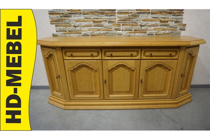 KOMODA DĘBOWA JASNA 5 DRZWIOWA SZER. 197 CM