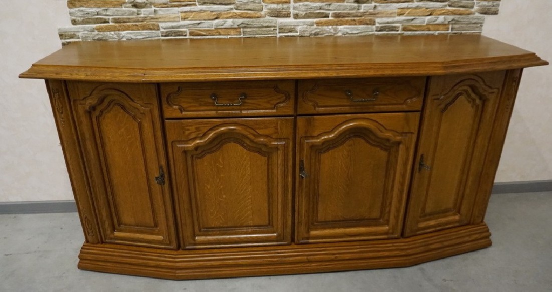 KOMODA DĘBOWA 4 DRZWIOWA SZER. 179 CM