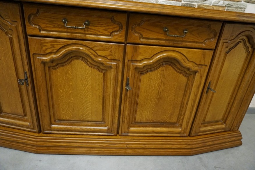 KOMODA DĘBOWA 4 DRZWIOWA SZER. 179 CM