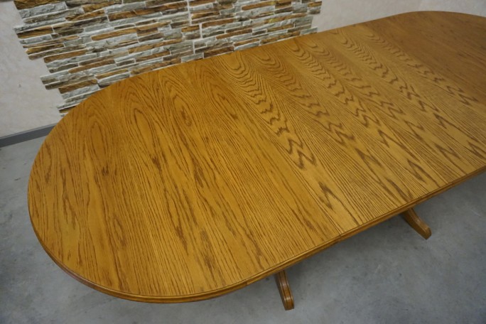 STÓŁ OWALNY DĘBOWY ROZKŁADANY SZER. 140-220 CM