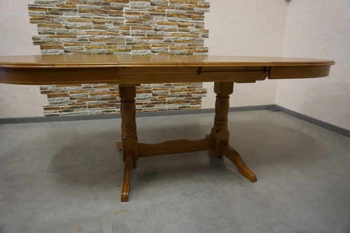 STÓŁ OWALNY DĘBOWY ROZKŁADANY SZER. 140-220 CM