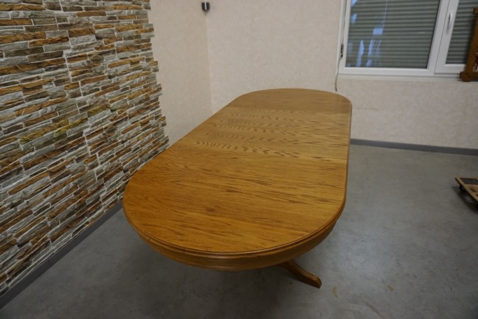 STÓŁ OWALNY DĘBOWY ROZKŁADANY SZER. 140-220 CM