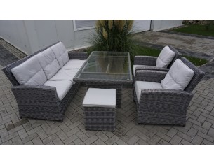 ZESTAW Z TECHNORATTANU STÓŁ + SOFA 3 OSOBOWA + 2 FOTELE 2