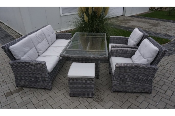 ZESTAW Z TECHNORATTANU STÓŁ + SOFA 3 OSOBOWA +...