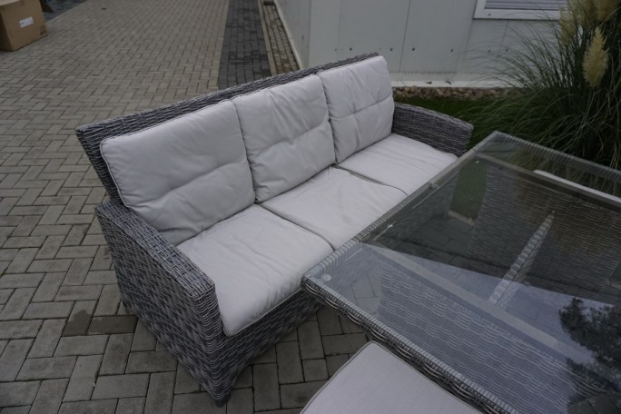 ZESTAW Z TECHNORATTANU STÓŁ + SOFA 3 OSOBOWA +...