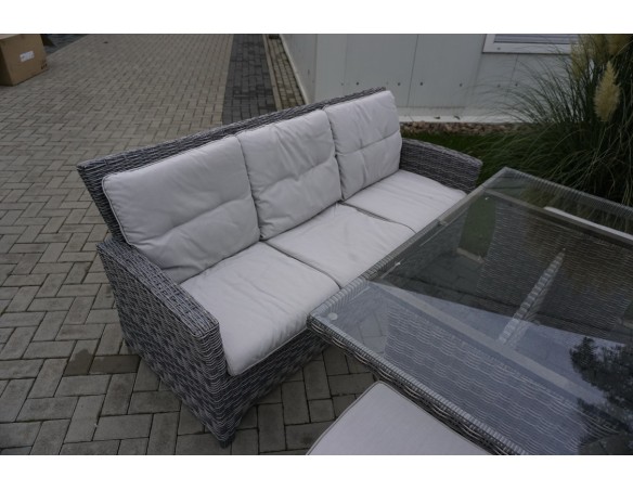 ZESTAW Z TECHNORATTANU STÓŁ + SOFA 3 OSOBOWA + 2 FOTELE