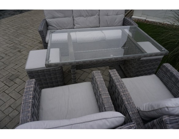 ZESTAW Z TECHNORATTANU STÓŁ + SOFA 3 OSOBOWA + 2 FOTELE