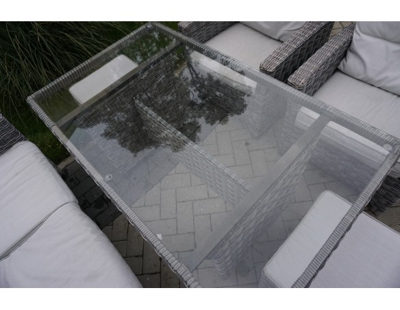 ZESTAW Z TECHNORATTANU STÓŁ + SOFA 3 OSOBOWA + 2 FOTELE