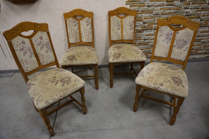 KRZESŁA DĘBOWE KOMPLET 4 SZTUKI MEGA WYGODNE