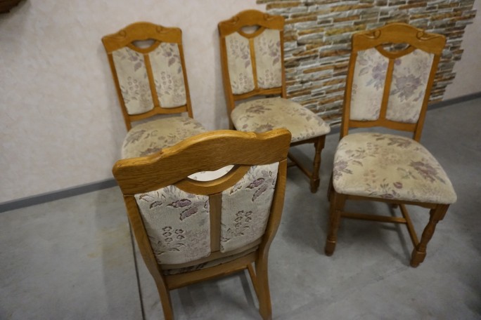 KRZESŁA DĘBOWE KOMPLET 4 SZTUKI MEGA WYGODNE