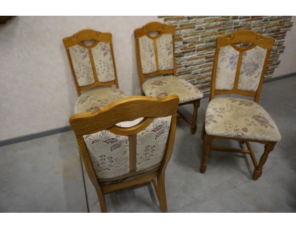 KRZESŁA DĘBOWE KOMPLET 4 SZTUKI MEGA WYGODNE