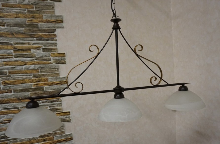 LAMPA SUFITOWA WISZĄCA ŻYRANDOL 3 KLOSZE IDEALNA NAD STÓŁ