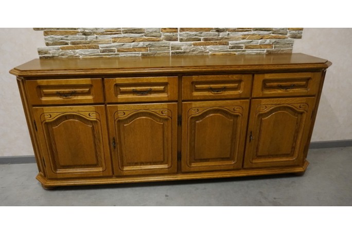 KOMODA DĘBOWA 4 DRZWIOWA SZER. 196 CM