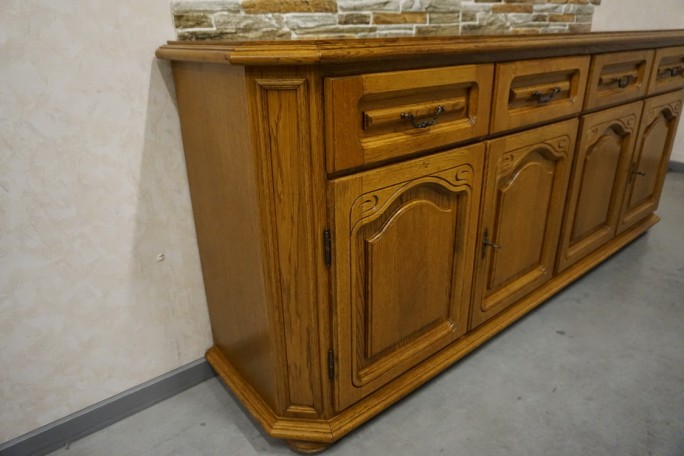 KOMODA DĘBOWA 4 DRZWIOWA SZER. 196 CM