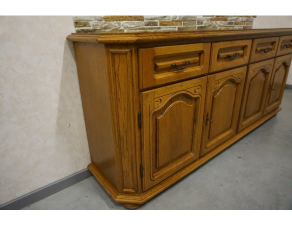 KOMODA DĘBOWA 4 DRZWIOWA SZER. 196 CM