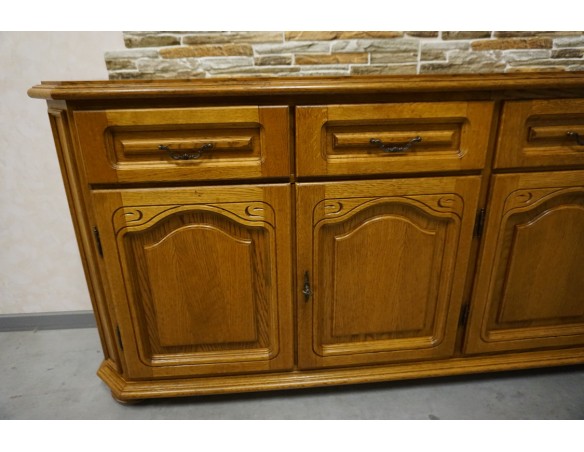 KOMODA DĘBOWA 4 DRZWIOWA SZER. 196 CM