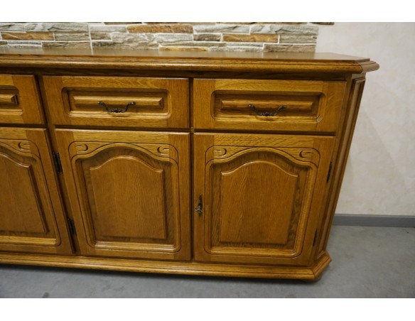 KOMODA DĘBOWA 4 DRZWIOWA SZER. 196 CM