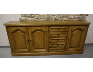 KOMODA DĘBOWA 3 DRZWIOWA 5 SZUFLAD SZER. 197 CM 2