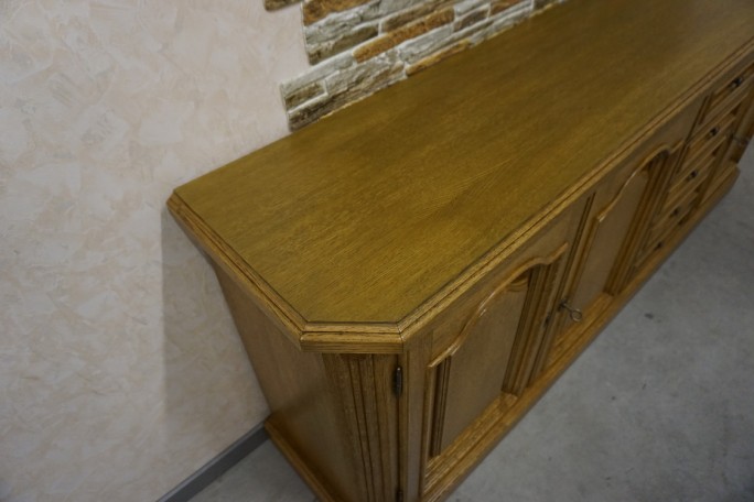 KOMODA DĘBOWA 3 DRZWIOWA 5 SZUFLAD SZER. 197 CM