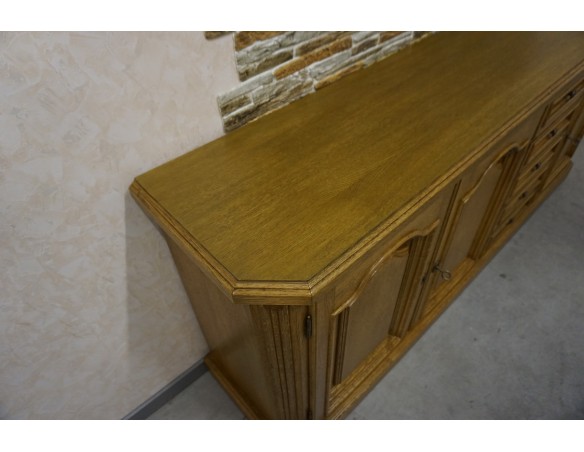 KOMODA DĘBOWA 3 DRZWIOWA 5 SZUFLAD SZER. 197 CM