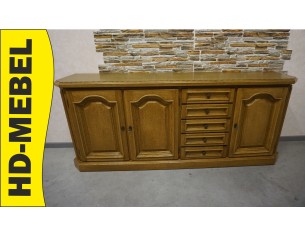 KOMODA DĘBOWA 3 DRZWIOWA 5 SZUFLAD SZER. 197 CM