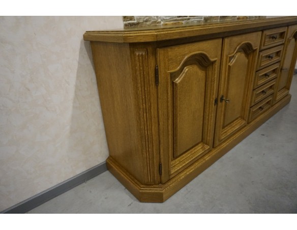 KOMODA DĘBOWA 3 DRZWIOWA 5 SZUFLAD SZER. 197 CM