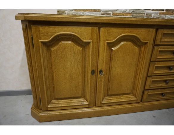 KOMODA DĘBOWA 3 DRZWIOWA 5 SZUFLAD SZER. 197 CM