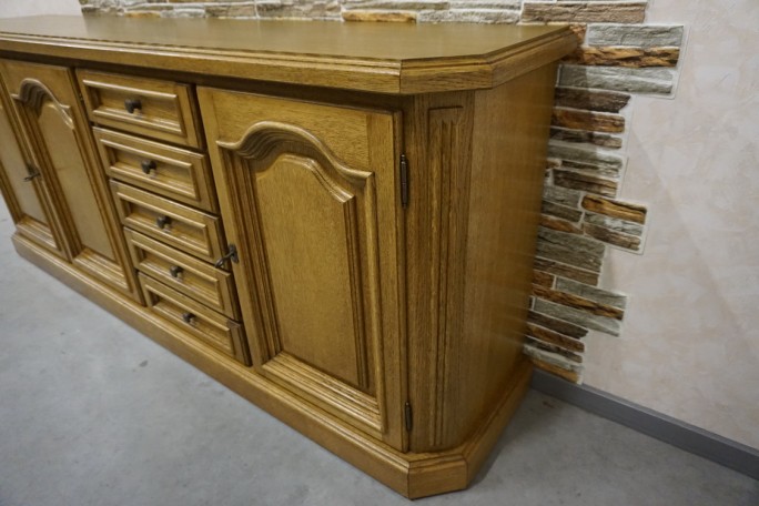 KOMODA DĘBOWA 3 DRZWIOWA 5 SZUFLAD SZER. 197 CM