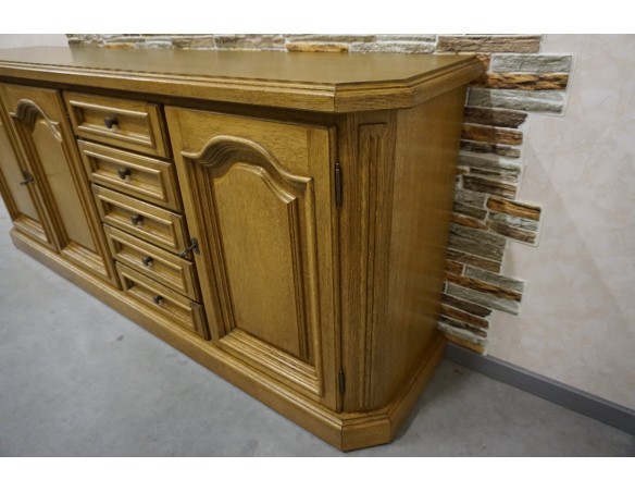 KOMODA DĘBOWA 3 DRZWIOWA 5 SZUFLAD SZER. 197 CM