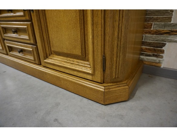 KOMODA DĘBOWA 3 DRZWIOWA 5 SZUFLAD SZER. 197 CM