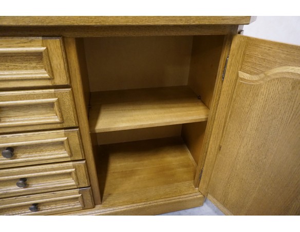 KOMODA DĘBOWA 3 DRZWIOWA 5 SZUFLAD SZER. 197 CM